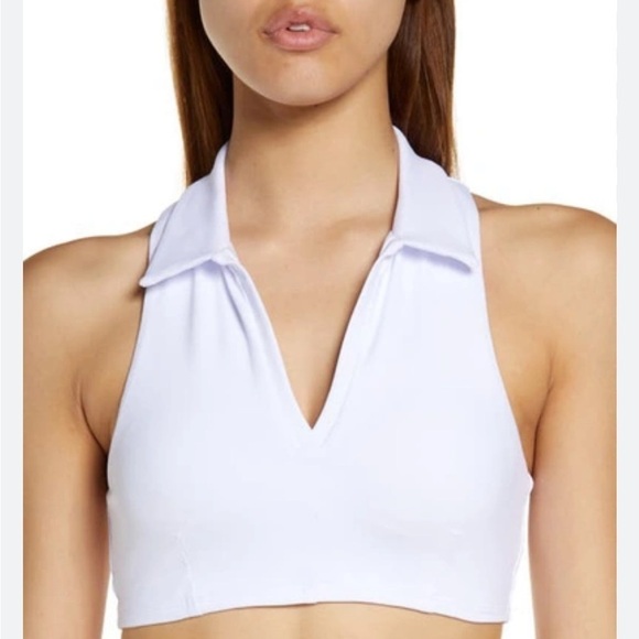 ALO Yoga Tops - ALO CHARMED COLLAR BRA TANK IN WHITE